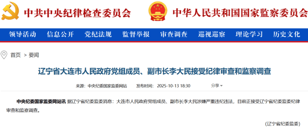 李大民被查，曾受党内警告处分